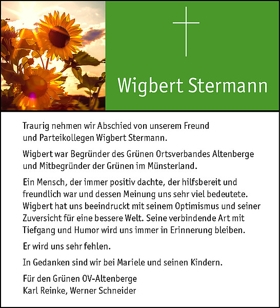 Anzeige Wiegberg Sternman